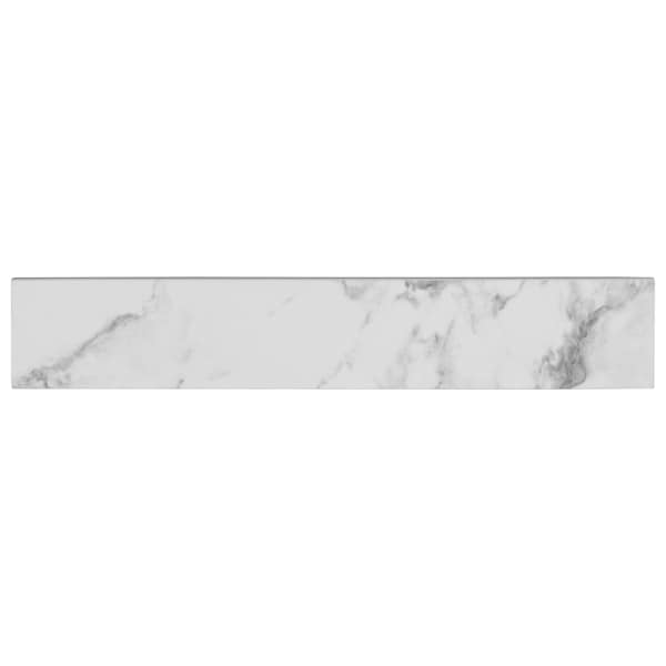 Statuario Bullnose 3 In. X 18 In. Matte Porcelain Wall Tile, 30PK