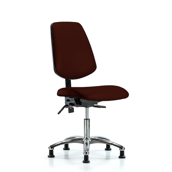 Desk Chair Desk Chair, Vinyl, Med, Bk, Glds, Burg, No Arms, 18" to 23" Height, Vinyl, Burgundy