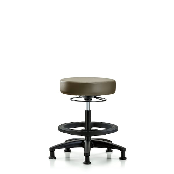 Vinyl Stool, Med Bench, Foot Ring, Glides, Royal