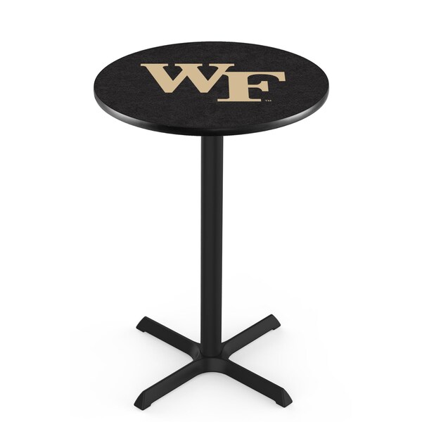 42" Blk Wrinkle Wake Forest Pub Table, 36" dia. Top