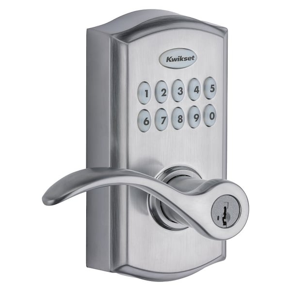 Kwikset 955PML 26D SMT CP Electronic Pembroke Lever, Keyless Key, AAA Grade, Zinc, Satin Chrome