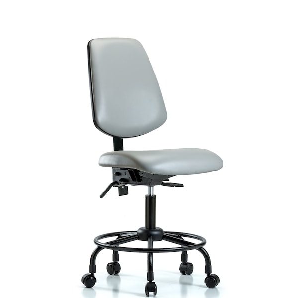 Desk Chair No Arms, 21" to 26" Height, Vinyl, Dove