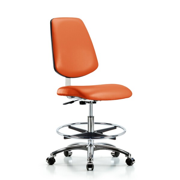 Clean Room Chair 22" to 29" Height, Vinyl, Orange Kist