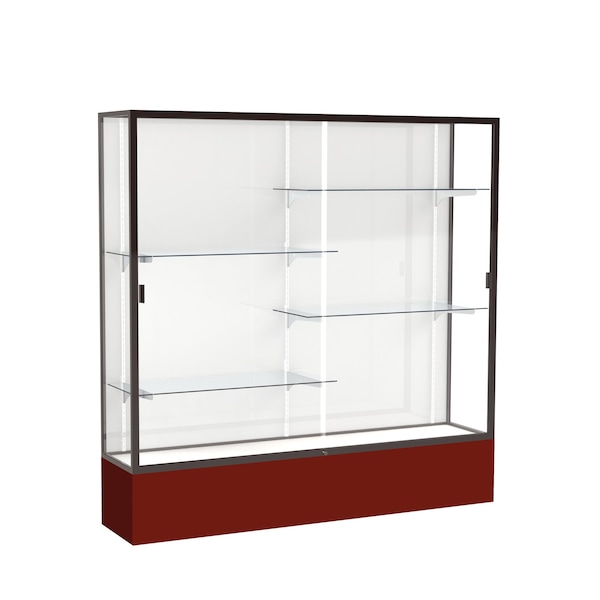 Spirit Floor Display Case 72x72x16, White, Bronze
