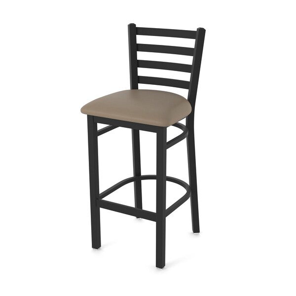 25" Stationary Counter Stool, Black Wrinkle, Canter Earth Seat