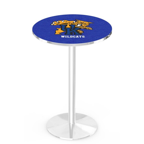 42" Chrome Kentucky "Wildcat" Pub Table, 36" dia. Top