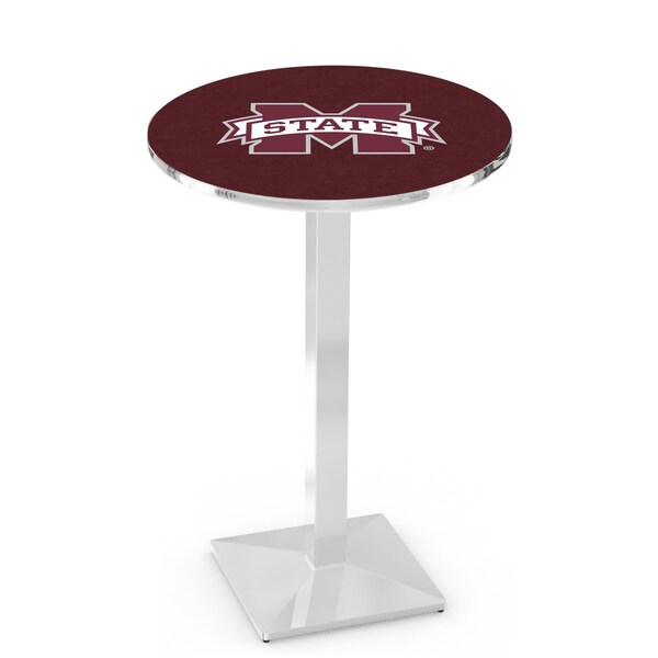 42" Chrome Mississippi State Pub Table, 36" dia. Top