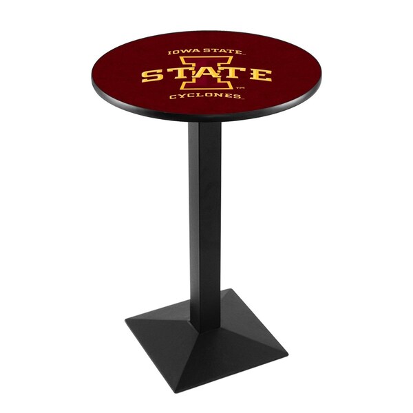 42" Blk Wrinkle Iowa State Pub Table, 36" dia. Top
