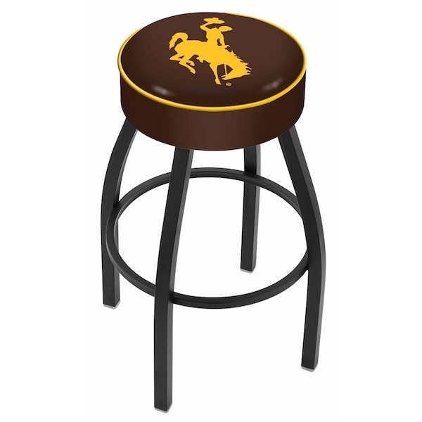 25" 4" Wyoming Cushion Seat, Blk Wrinkle Base Swivel Bar Stool