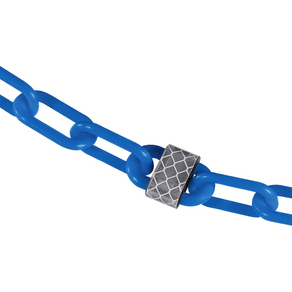 2" x 25' Sky Blue Reflective Plastic Safety Chain