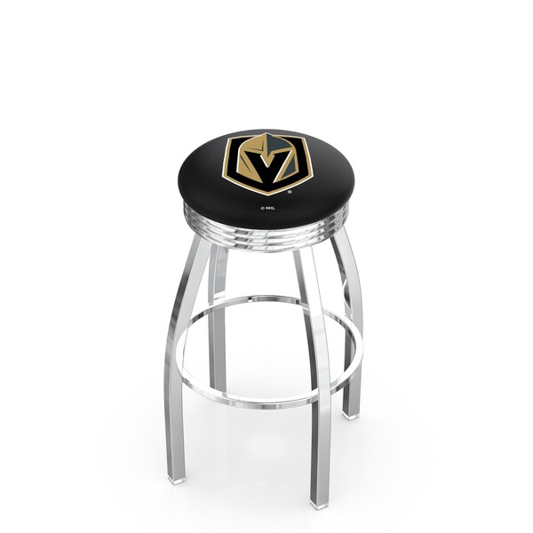 25" Chrome Vegas Golden Knights Swivel Bar Stool, Accent Ring