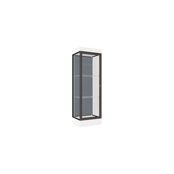 Lighted Floor Display Case 24x76x20, 6" Base, Bronze
