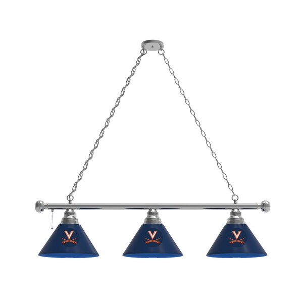 Virginia 3 Shade Billiard Light, Chrome Fixture