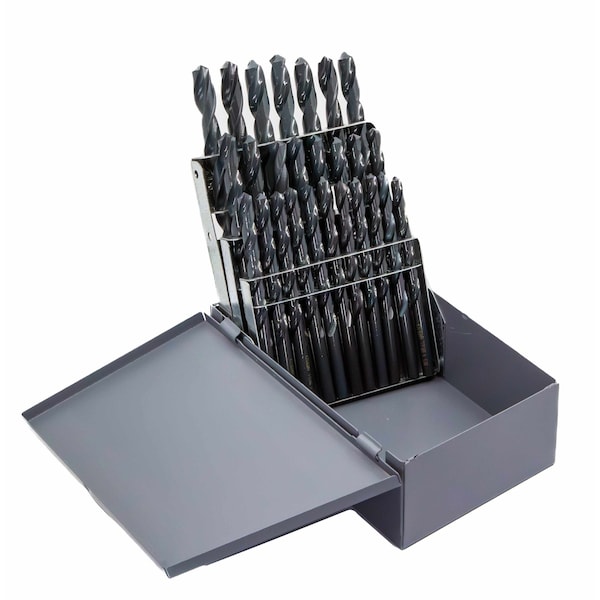 26 Piece HSS Black Oxide Jobber Length Drill Bit Set, D/AN, A -Z