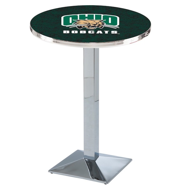 42" Chrome Ohio University Pub Table, 36" dia. Top