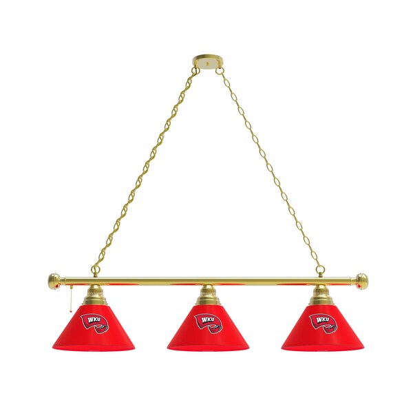 Western Kentucky 3 Shade Billiard Light, Brass Fixture