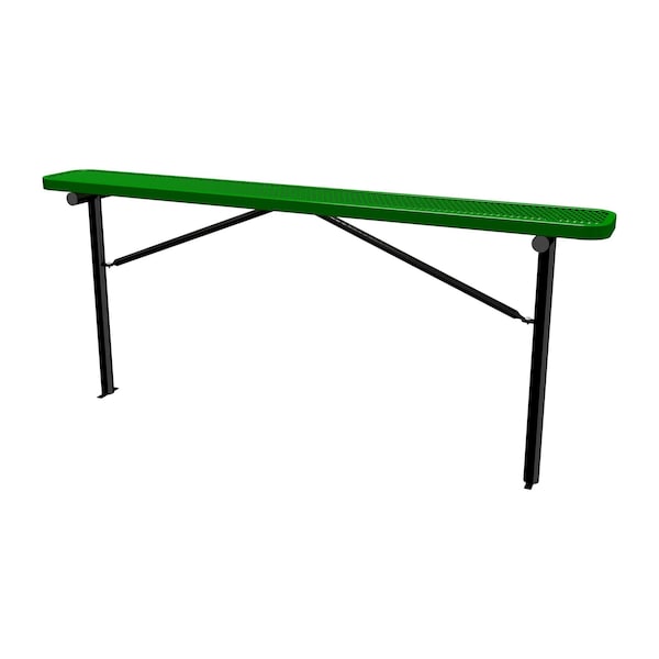 Bench w/o Back, Ingroud Mount, 8ft., Green