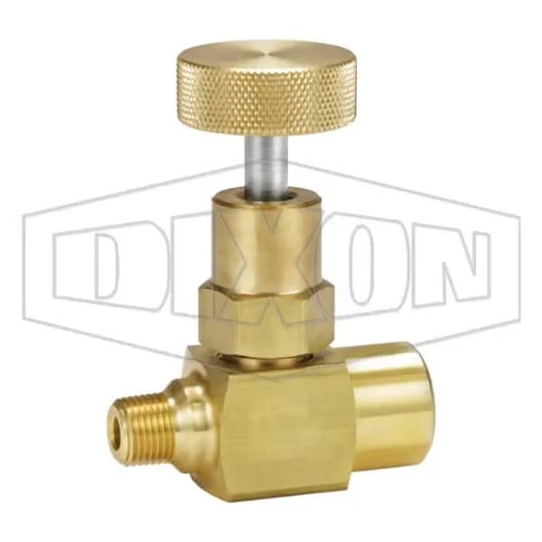 Mini Needle Valve, 1/8-27 MNPT x FNPT Nominal, 6000 psi Pressure, Brass Body