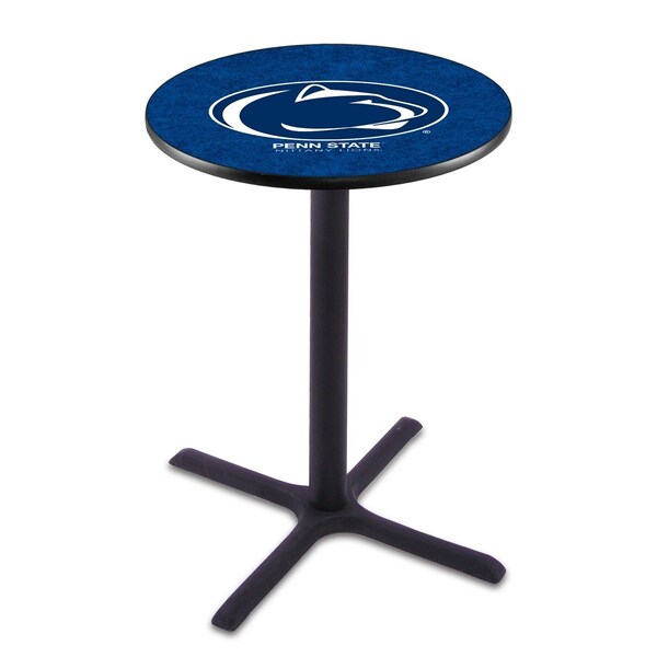42" Blk Wrinkle Penn State Pub Table, 36" dia. Top