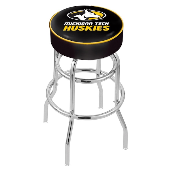 25" Michigan Tech Cushion Seat, 2-Ring Chrome Swivel Bar Stool