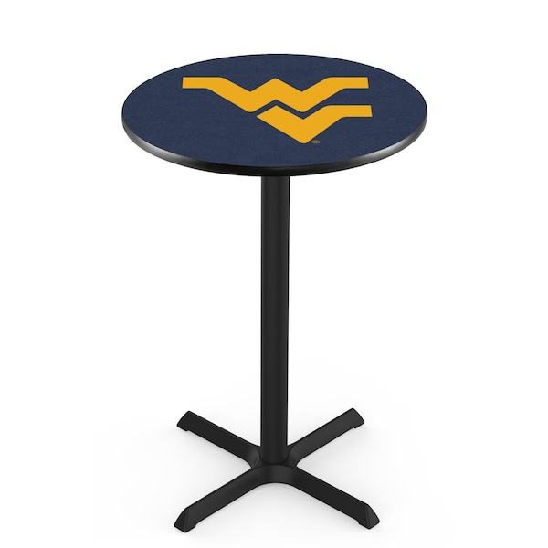42" Blk Wrinkle West Virginia Pub Table, 36" dia. Top