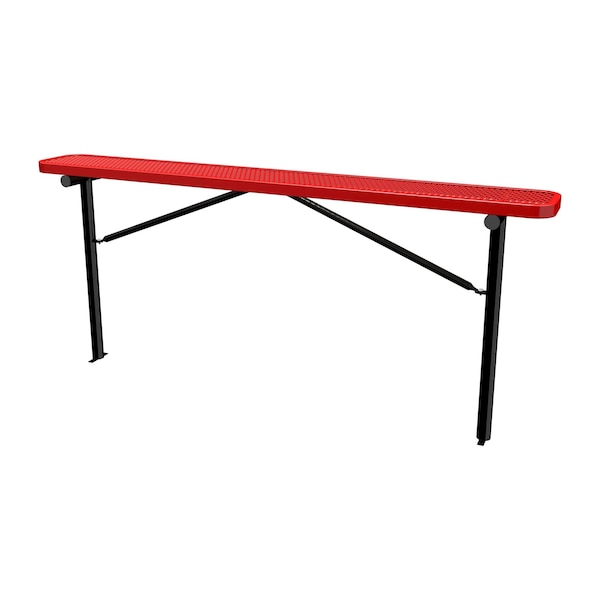 Bench w/o Back, Ingroud Mount, 8ft., Red