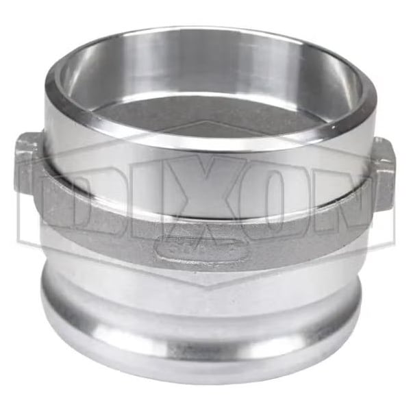 Cam and Groove Adapter, 5 in, Butt Weld x SCH 40 Pipe, Aluminum