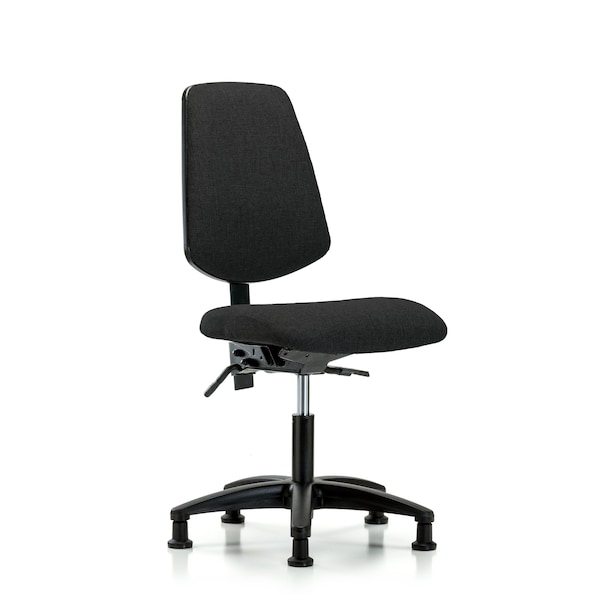 Desk Chair Fab Desk Chair, Med, Bk, Tilt Glides, Blk, No Arms, 19" to 24" Height, Fabric, Black