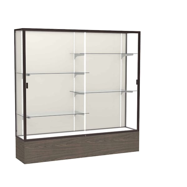 Floor Display Case 72x72x16, Plaque, Dark Bronze