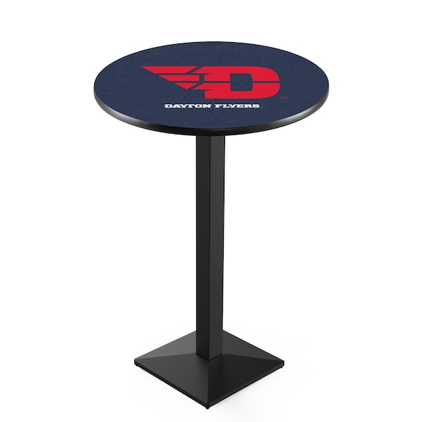 42" Blk Wrinkle University of Dayton Pub Table, 36" dia. Top