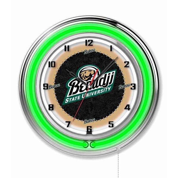 Bemidji State University Double Neon 19" Clock