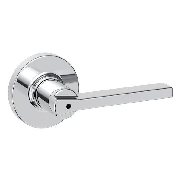 Casey Lever with Round Rose Privacy Door Lock with 6AL Latch and RCS Strike Bright Chrome Finish