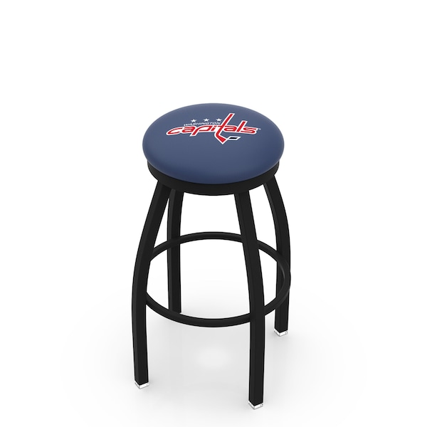 25" Blk Wrinkle Washington Capitals Swivel Bar Stool, Accent Ring