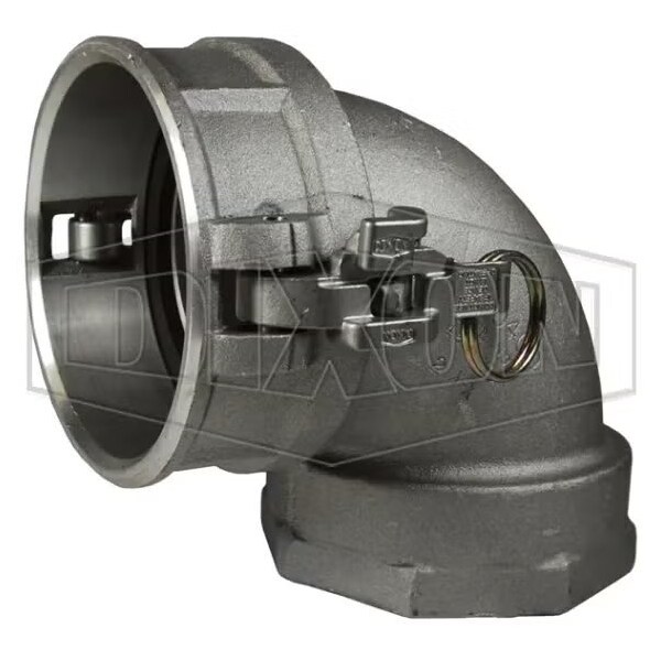 Type D 90Deg Cam and Groove Elbow, 4 in, Female Coupler x FNPT, Aluminum, Domestic