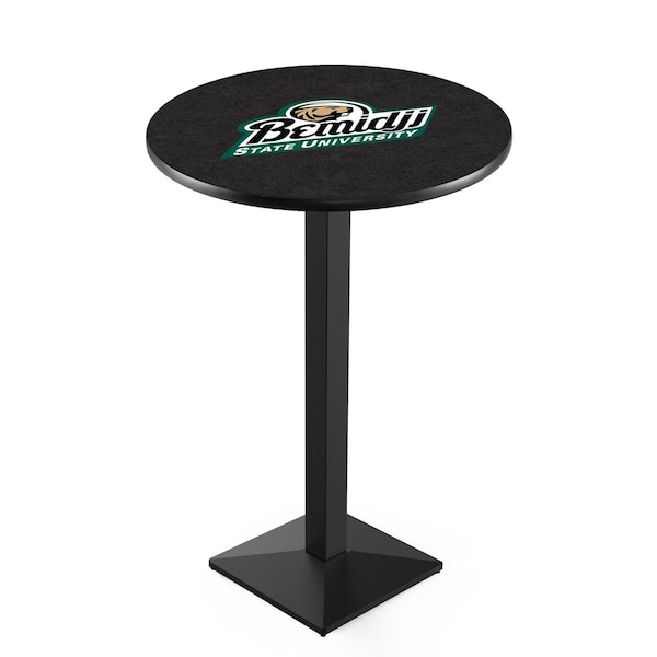 42" Blk Wrinkle Bemidji State Pub Table, 36" dia. Top