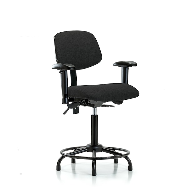 Chair, Fab, Med Bench, RT Tilt AA Glide, Blk, 6-Way Adjustable, 22" to 29" Height, Black