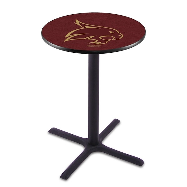 42" Blk Wrinkle Texas State Pub Table, 36" dia. Top