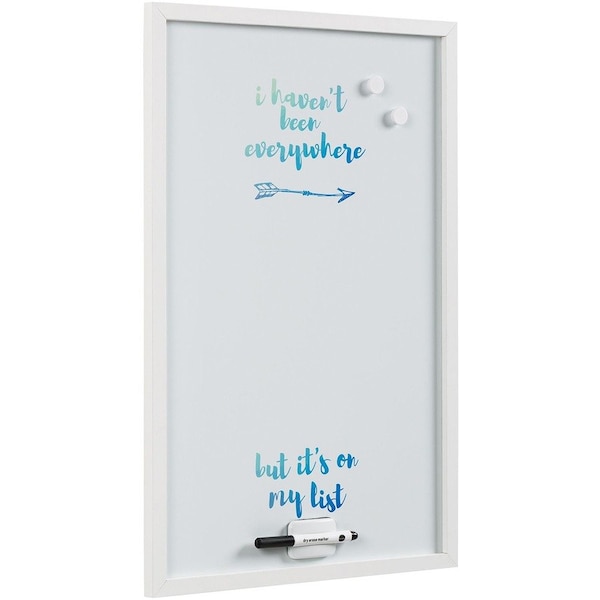 Magnetic Dry-Erase Quote Travel Board 16" X 24" White Frame