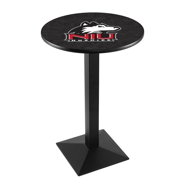 42" Blk Wrinkle Northern Illinois Pub Table, 36" dia. Top