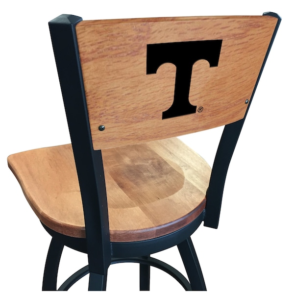 25" Blk Wrinkle Tennessee Swivel Bar Stool, Laser Engraved Back