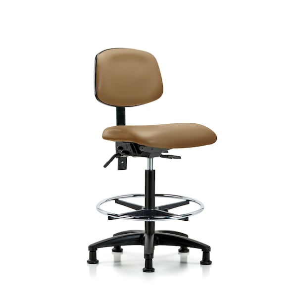 Chair, Fab, Med Bench, RT Tilt AA Glide, Bur, No Arms, 26" to 35" Height, Taupe