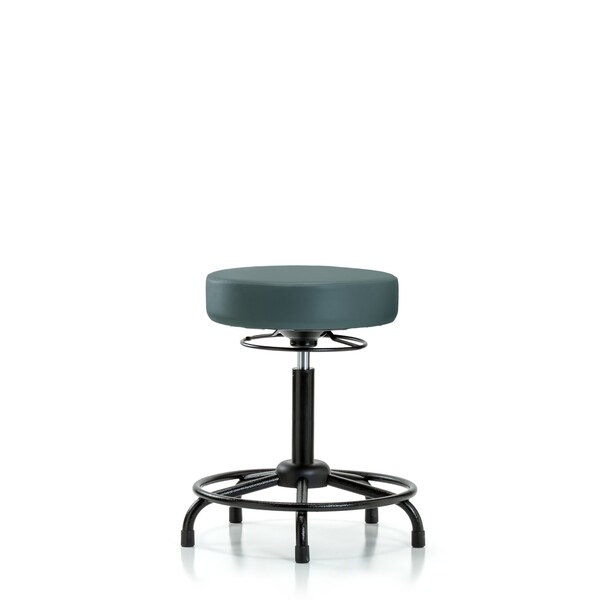 Bench Stool, Med, Vinyl, RT, Glides, Blu