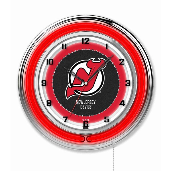 New Jersey Devils Double Neon 19" Clock, NHL