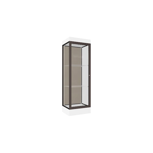 Lighted Floor Display Case 24x76x20, 6" Base, Bronze