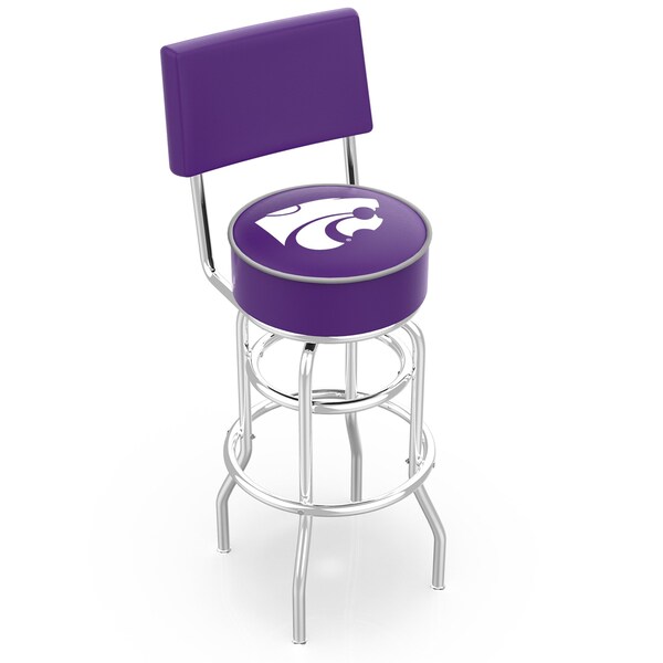 25" Chrome 2-Ring Kansas State Swivel Bar Stool, Back