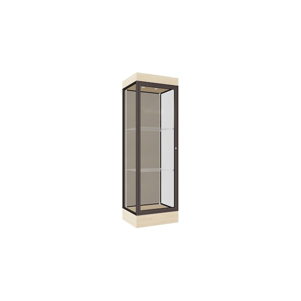 Lighted Floor Display Case 24x76x20, 6" Base, Bronze