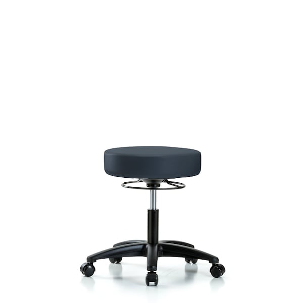 Desk Stool, Vinyl, Casters, Nav