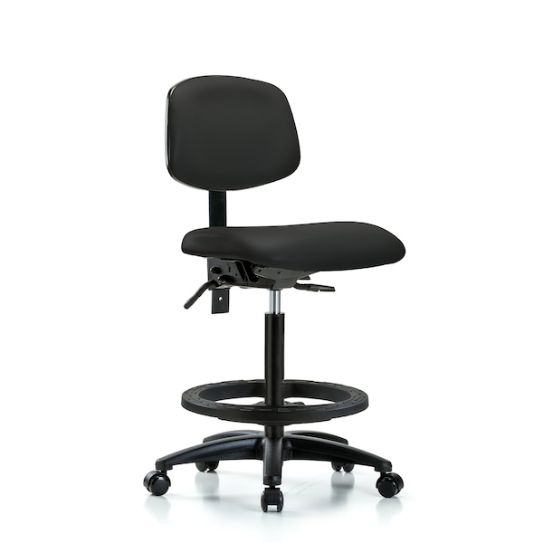 Chair, Fab, Hi Bench, RT Tilt AA Cast, Nav, No Arms, 26" to 35" Height, Black