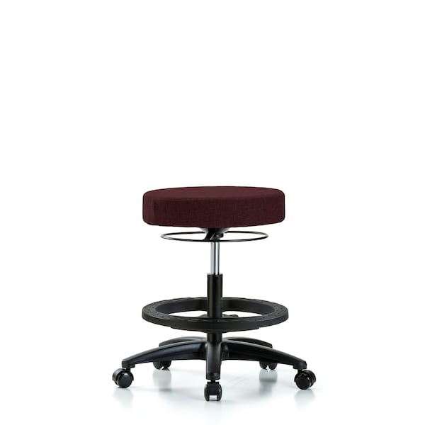 Bench Stool, Med, Fabric, BF, Casters, Bur