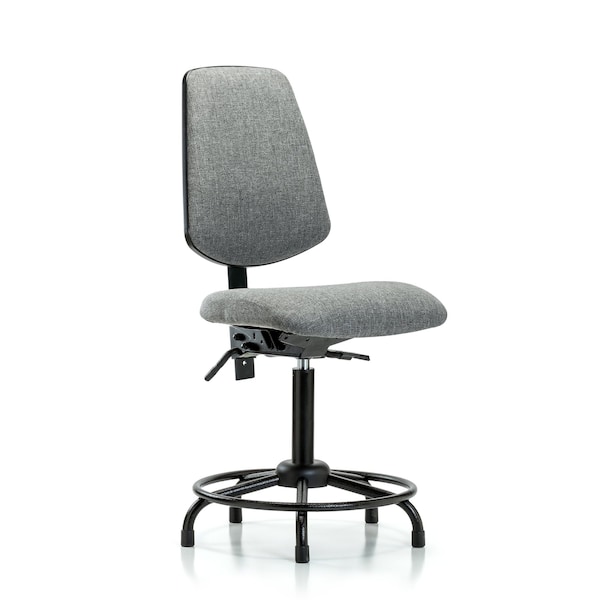 Fab Med Bench Chair, Bk, RT, Glds, Gry, No Arms, 22" to 29" Height, Gray